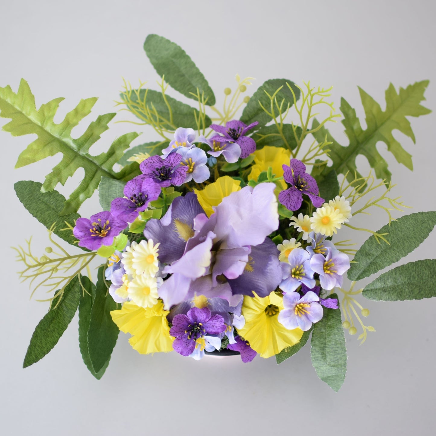 B - February Birth Month Box Bouquet - Violets and Lavender Iris