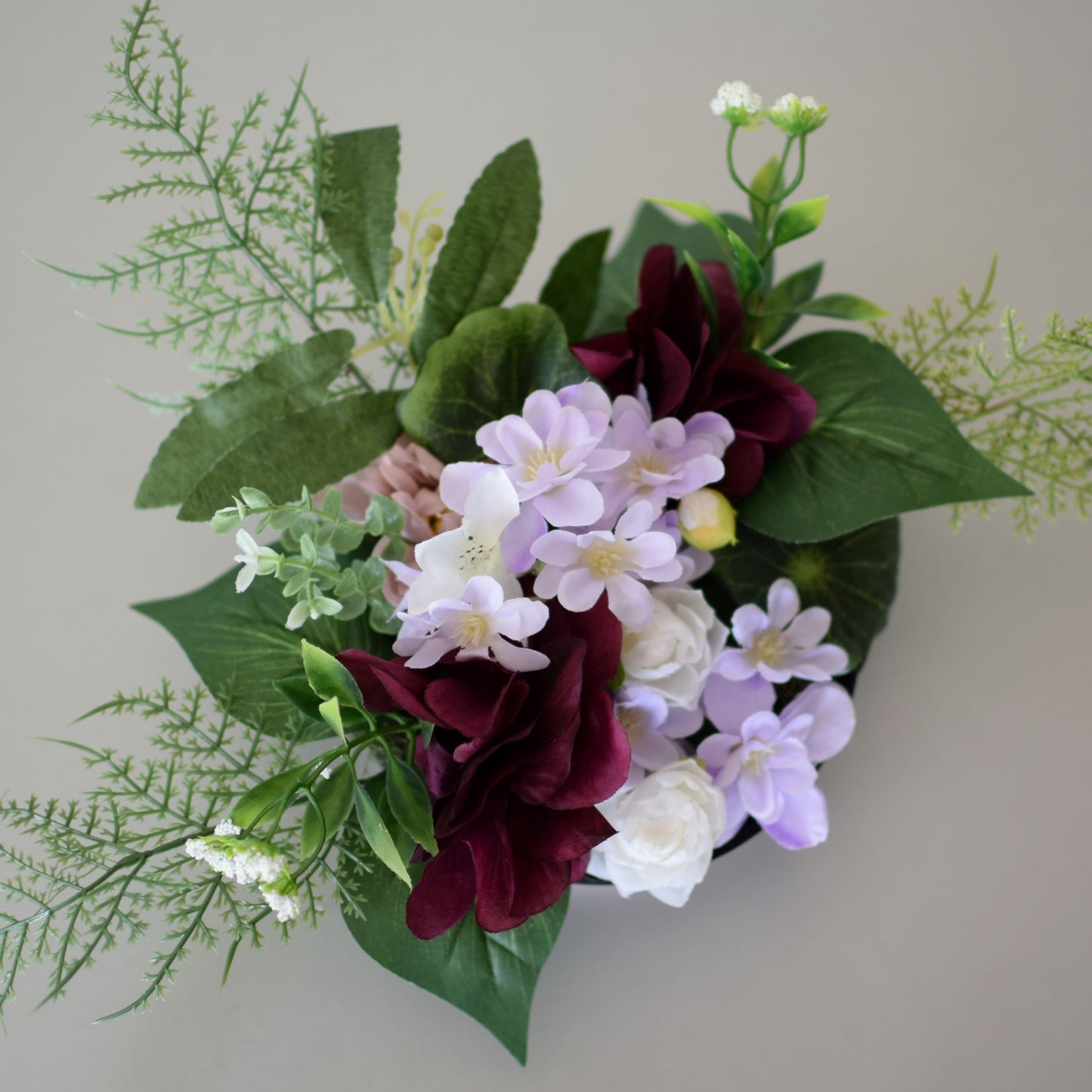 G - July Birth Month Box Bouquet - Lavender Larkspur and White Water Lily