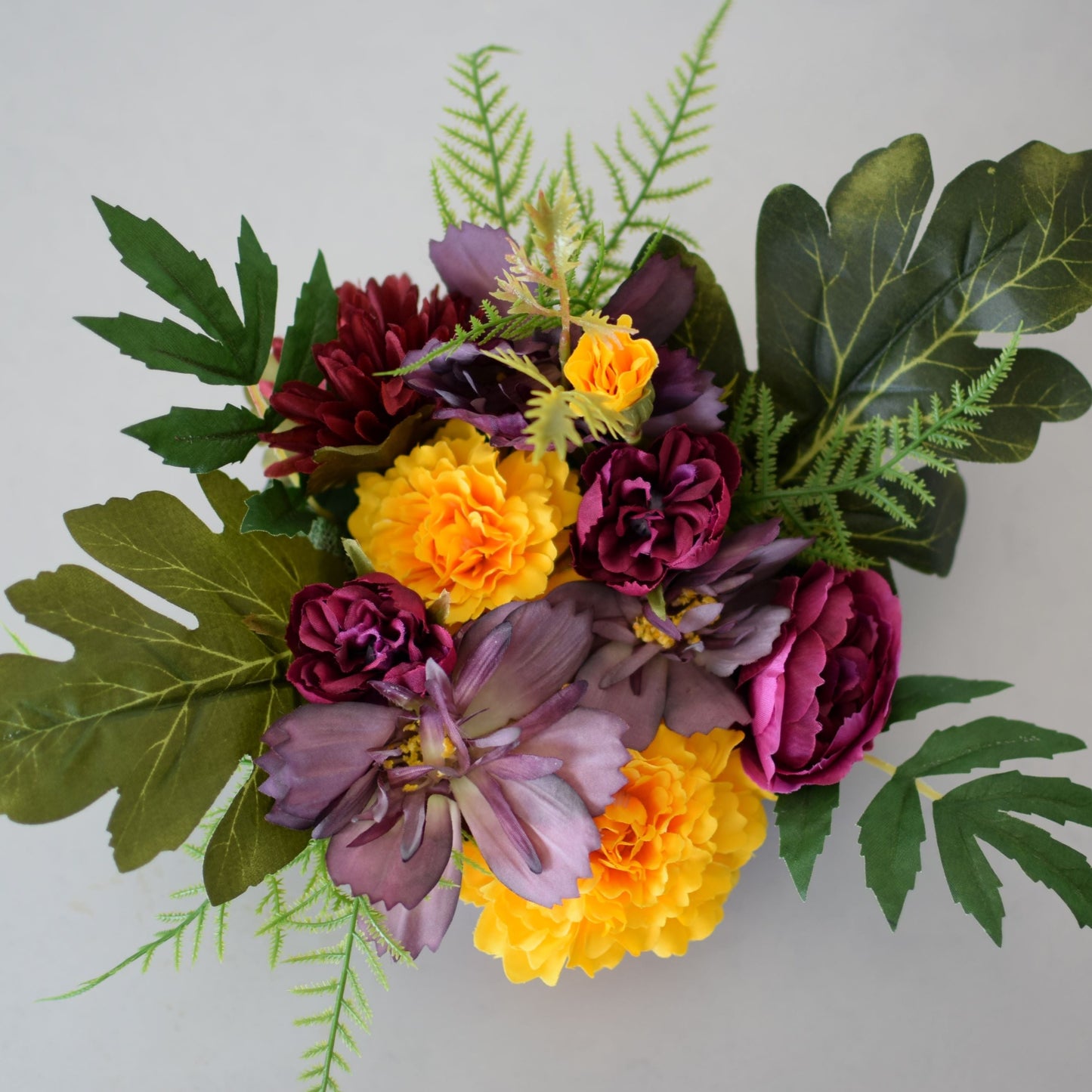 J - October Birth Month Box Bouquet - Marigold and Purple Cosmos